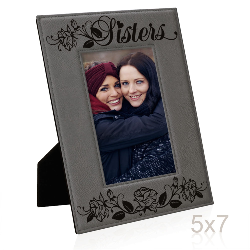Sisters - Roses Leather Frame