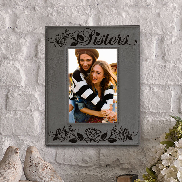 Sisters - Roses Leather Frame