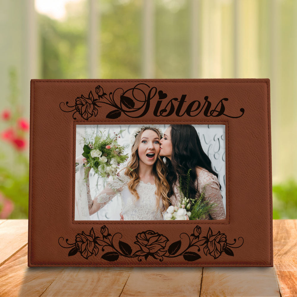 Sisters - Roses Leather Frame