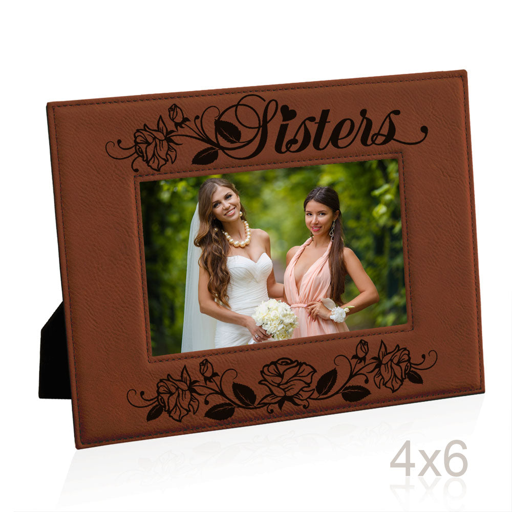 Sisters - Roses Leather Frame