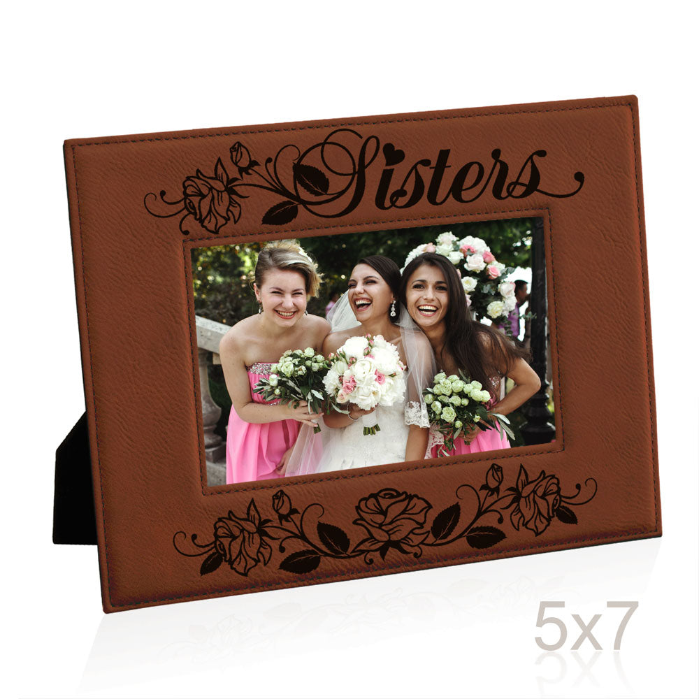 Sisters - Roses Leather Frame