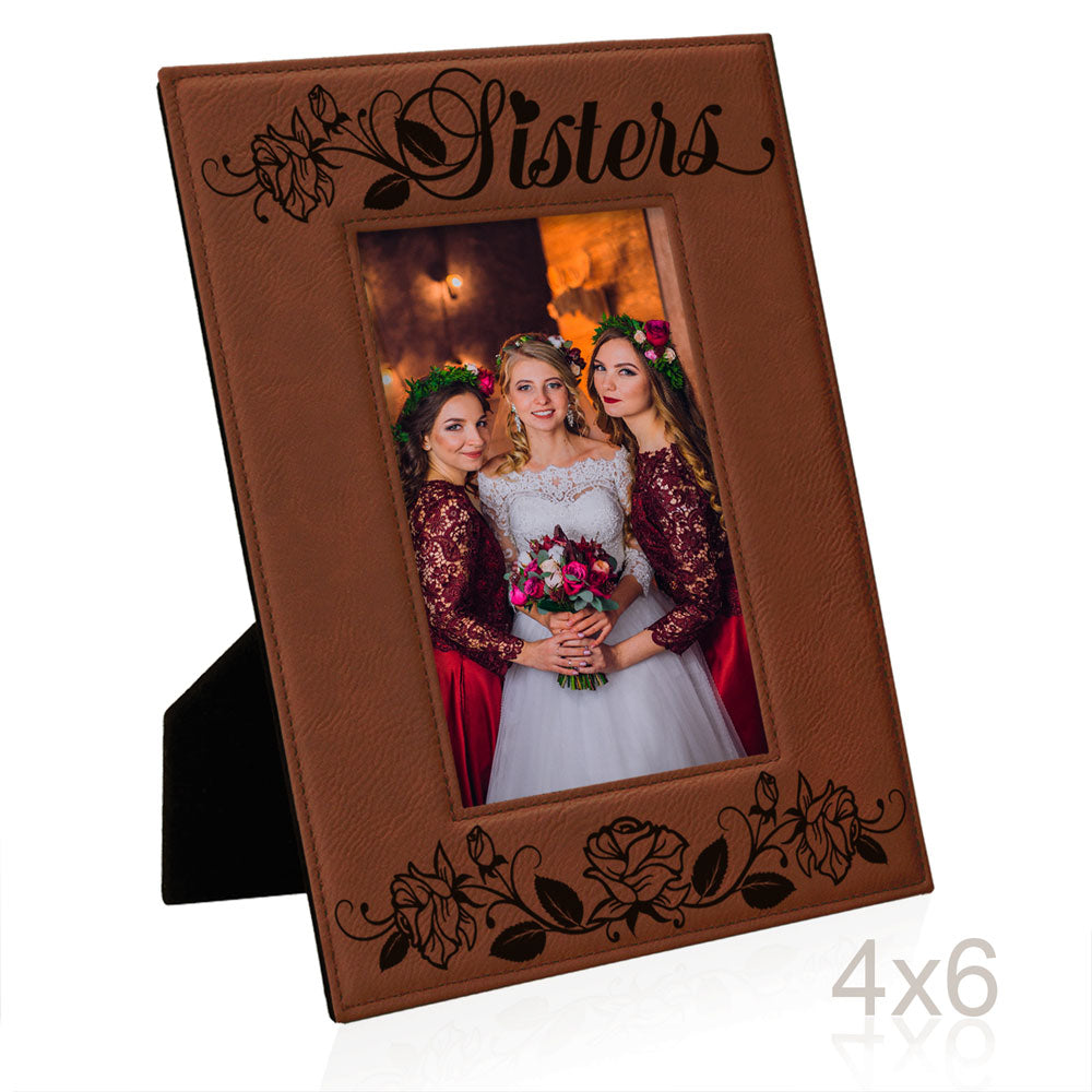 Sisters - Roses Leather Frame