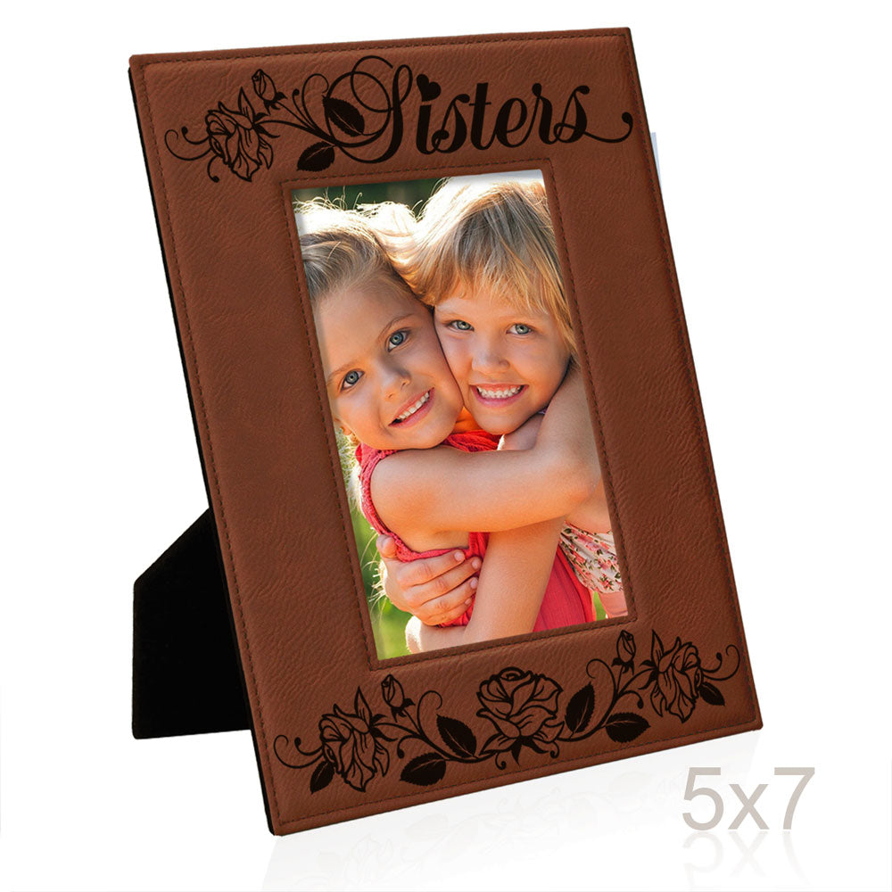 Sisters - Roses Leather Frame