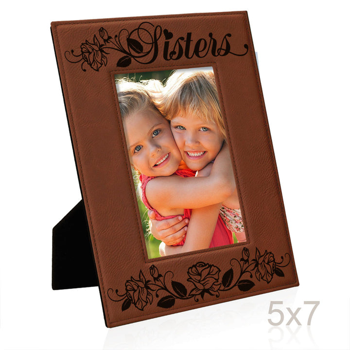 Sisters - Roses Leather Frame