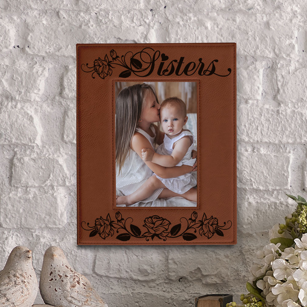 Sisters - Roses Leather Frame