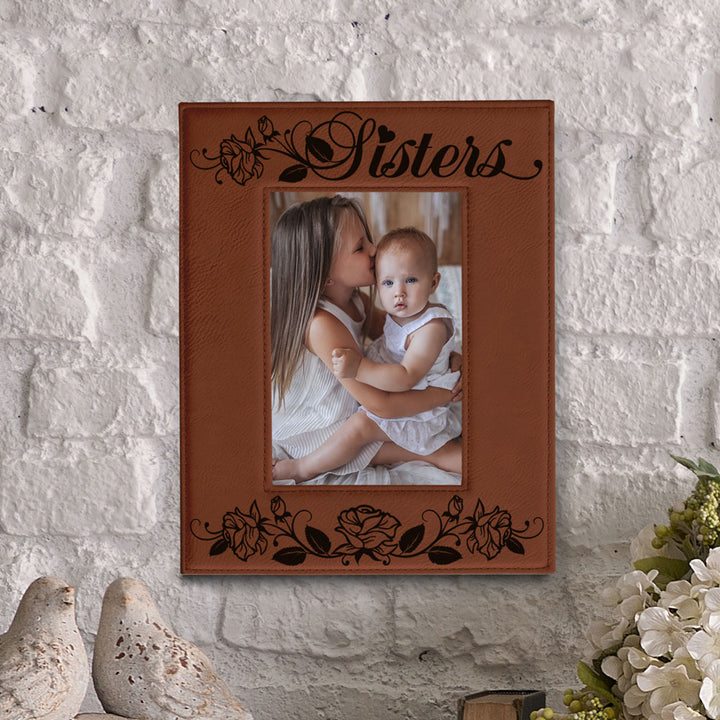 Sisters - Roses Leather Frame