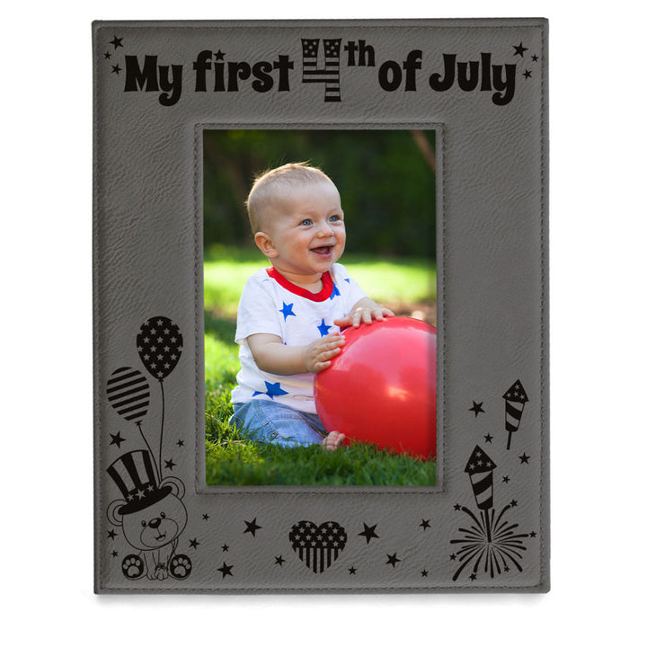 My First 4th of July Leather Frame