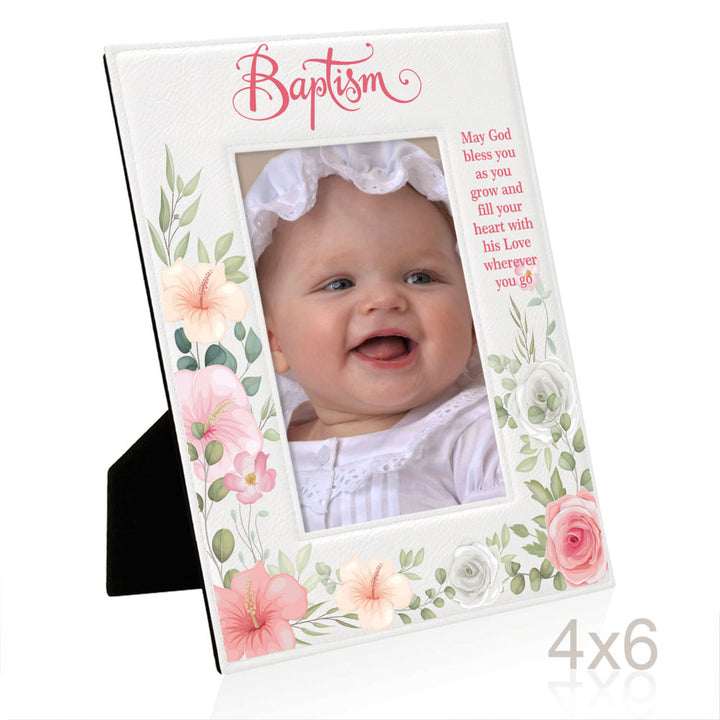 Baptism Color Leather Frame