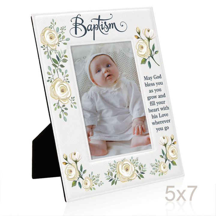 Baptism Color Leather Frame