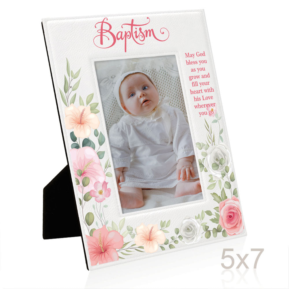 Baptism Color Leather Frame