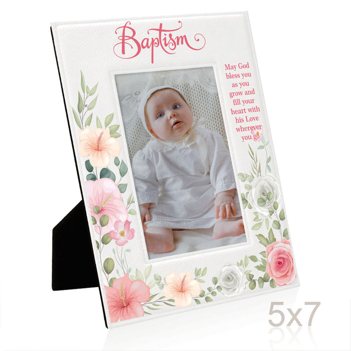 Baptism Color Leather Frame