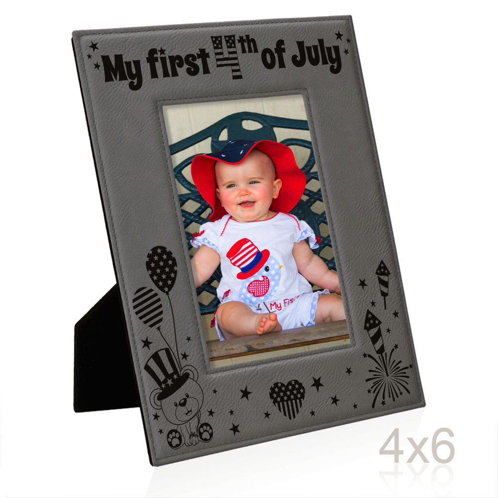 My First 4th of July Leather Frame