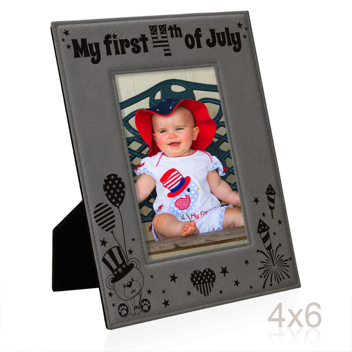 My First 4th of July Leather Frame