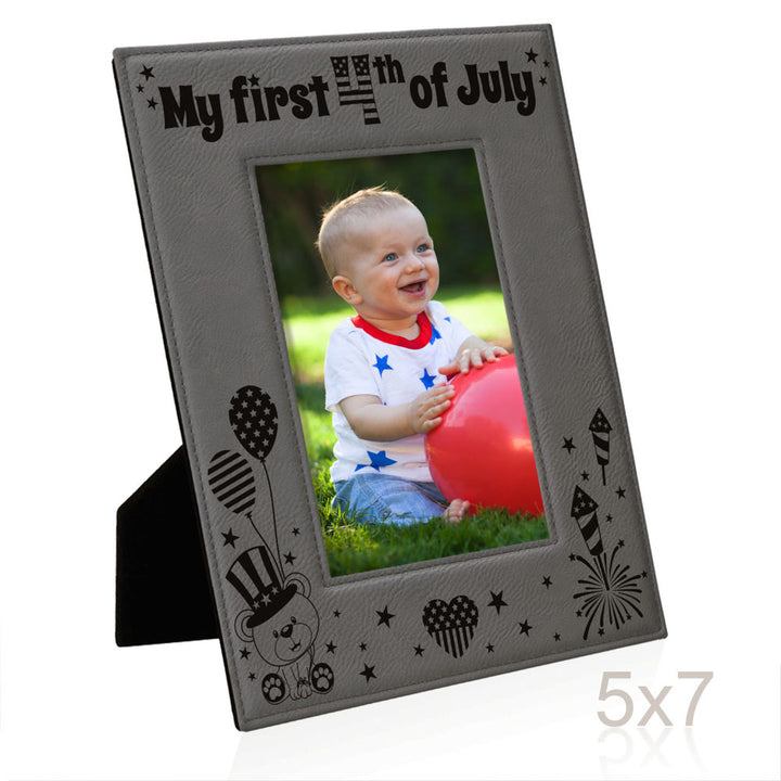 My First 4th of July Leather Frame