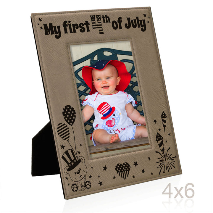 My First 4th of July Leather Frame