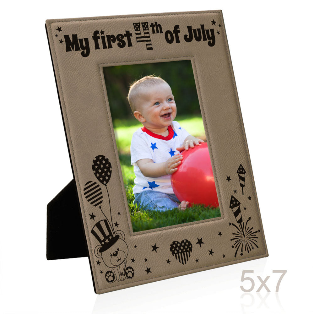 My First 4th of July Leather Frame