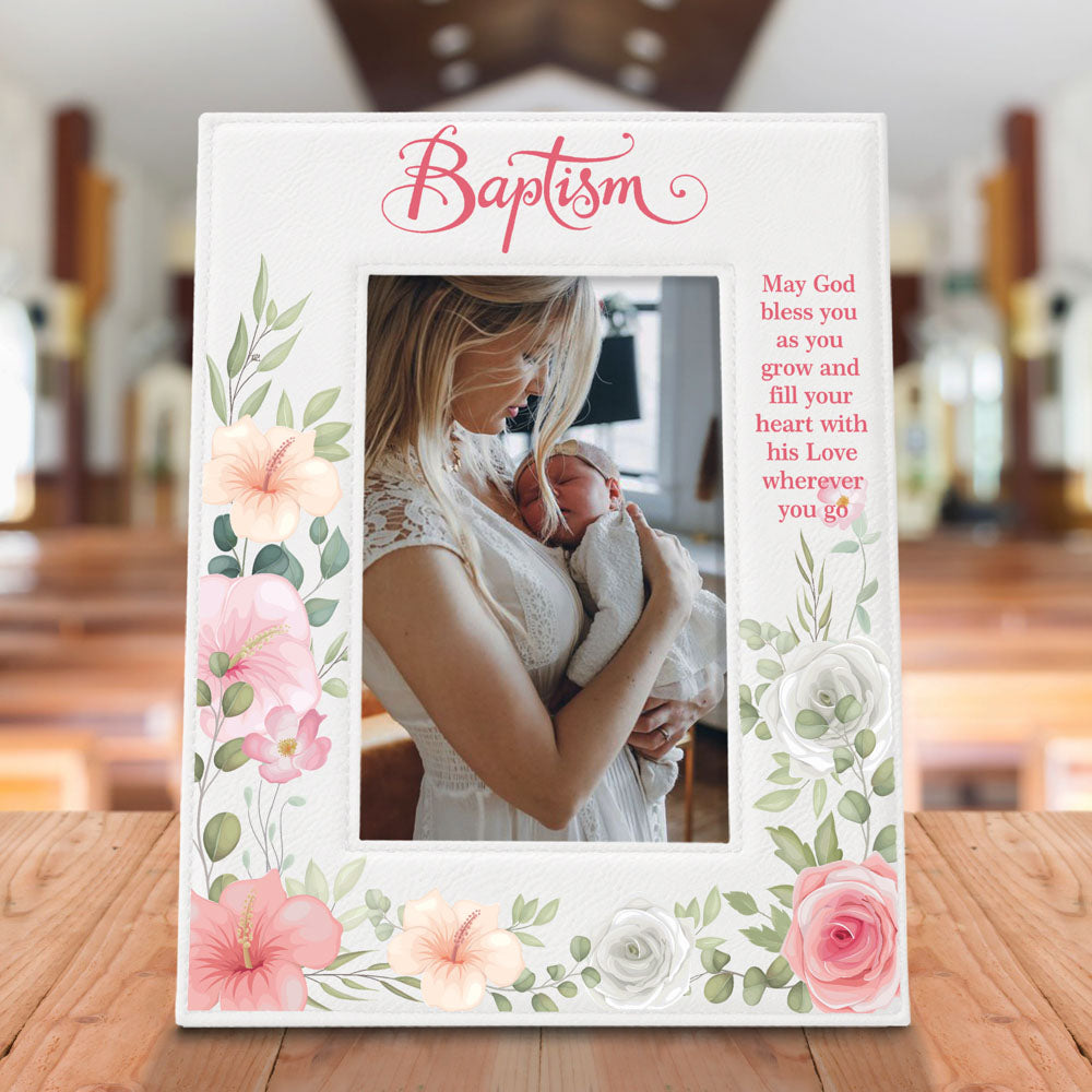Baptism Color Leather Frame
