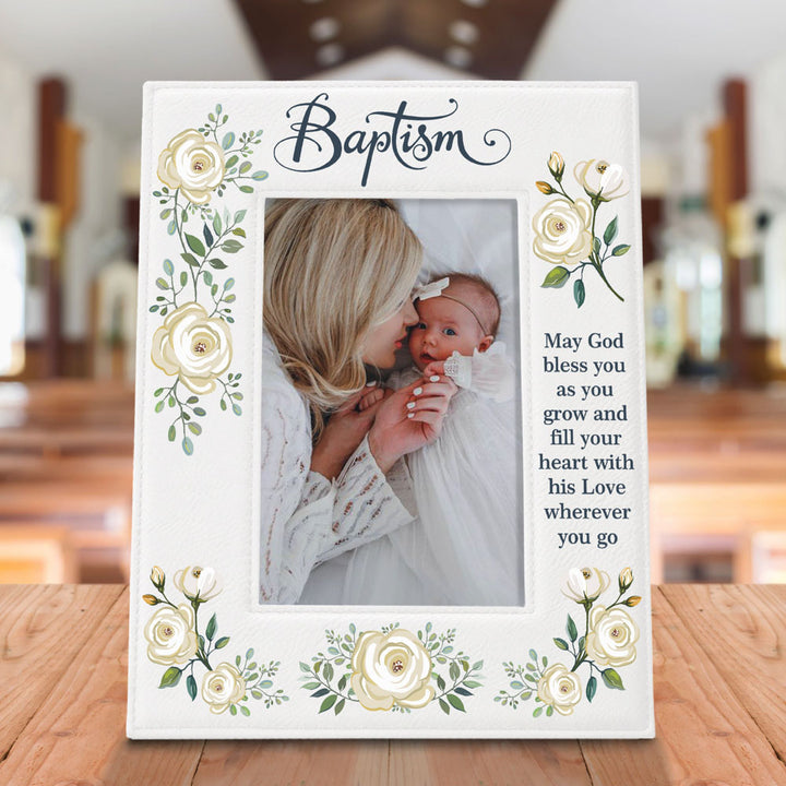 Baptism Color Leather Frame