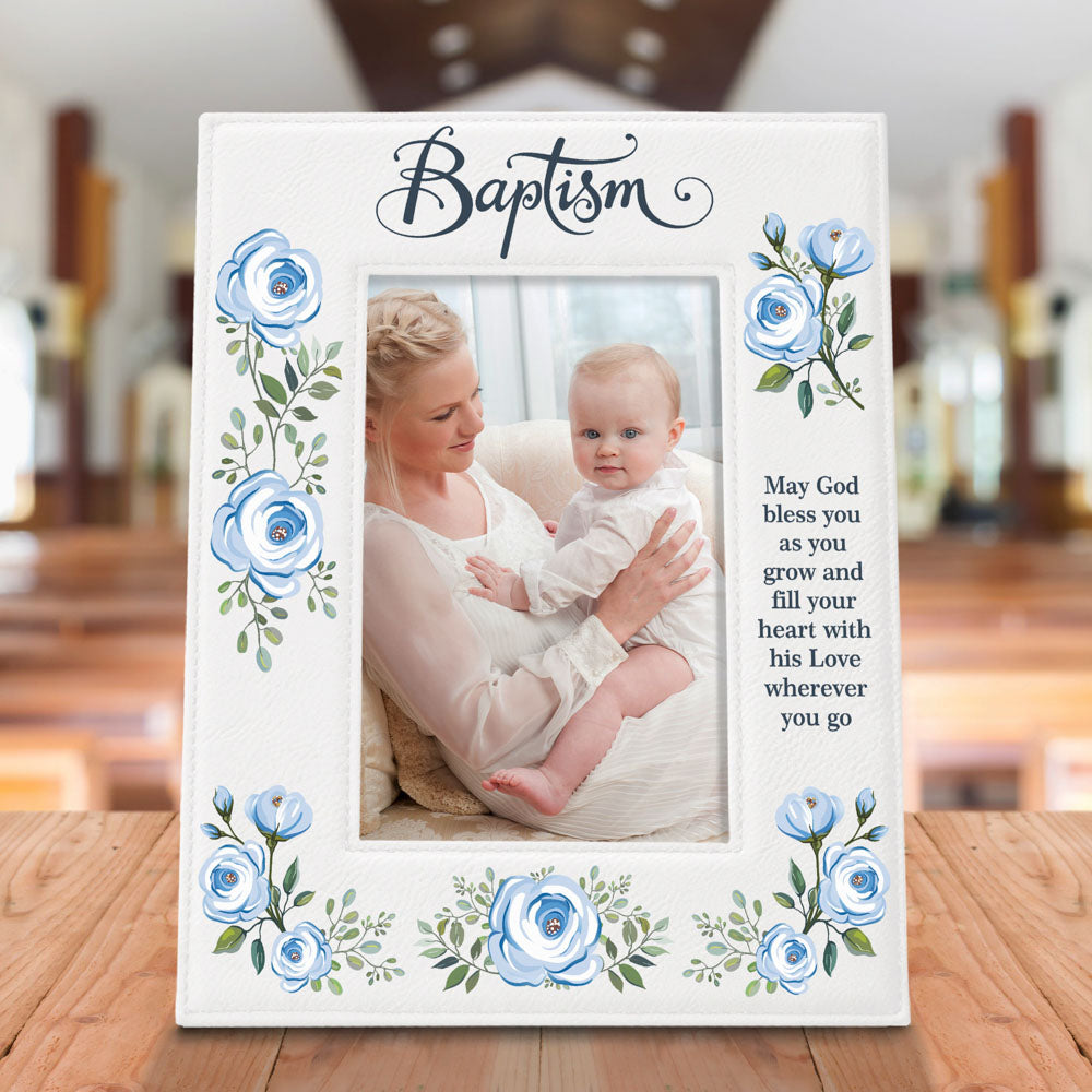 Baptism Color Leather Frame