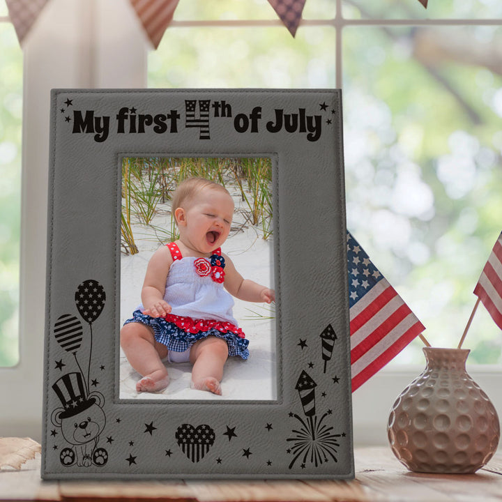 My First 4th of July Leather Frame