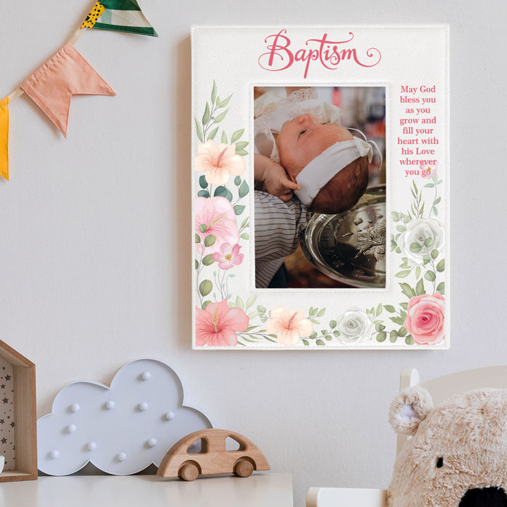 Baptism Color Leather Frame