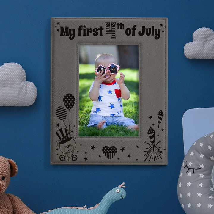 My First 4th of July Leather Frame
