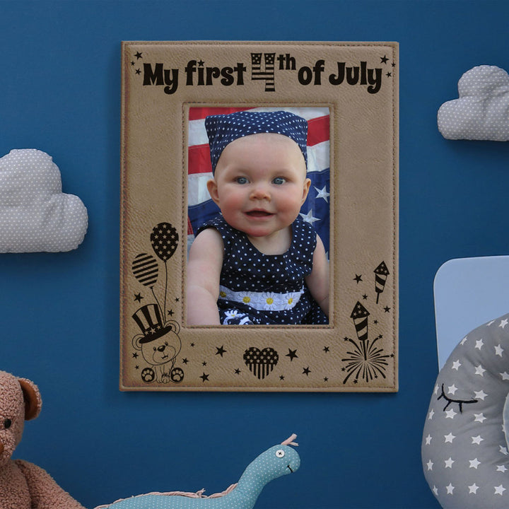 My First 4th of July Leather Frame