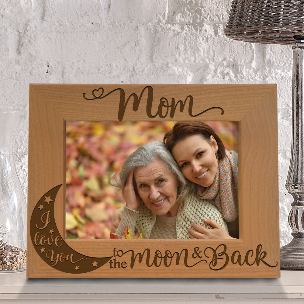 Mom Moon and Back Wood Frame, Mommy Moon and Back Wood Frame