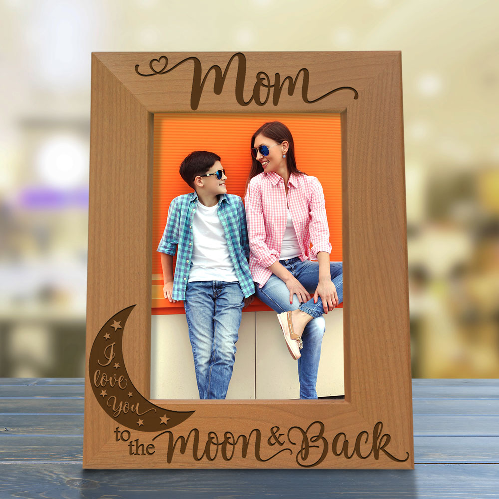 Mom Moon and Back Wood Frame, Mommy Moon and Back Wood Frame
