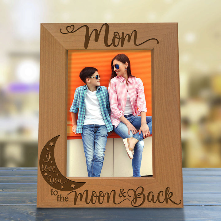 Mom Moon and Back Wood Frame, Mommy Moon and Back Wood Frame