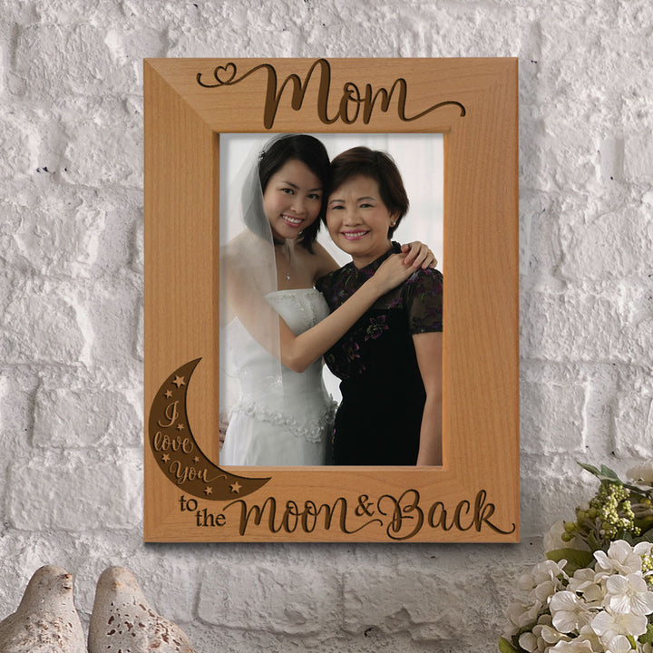 Mom Moon and Back Wood Frame, Mommy Moon and Back Wood Frame