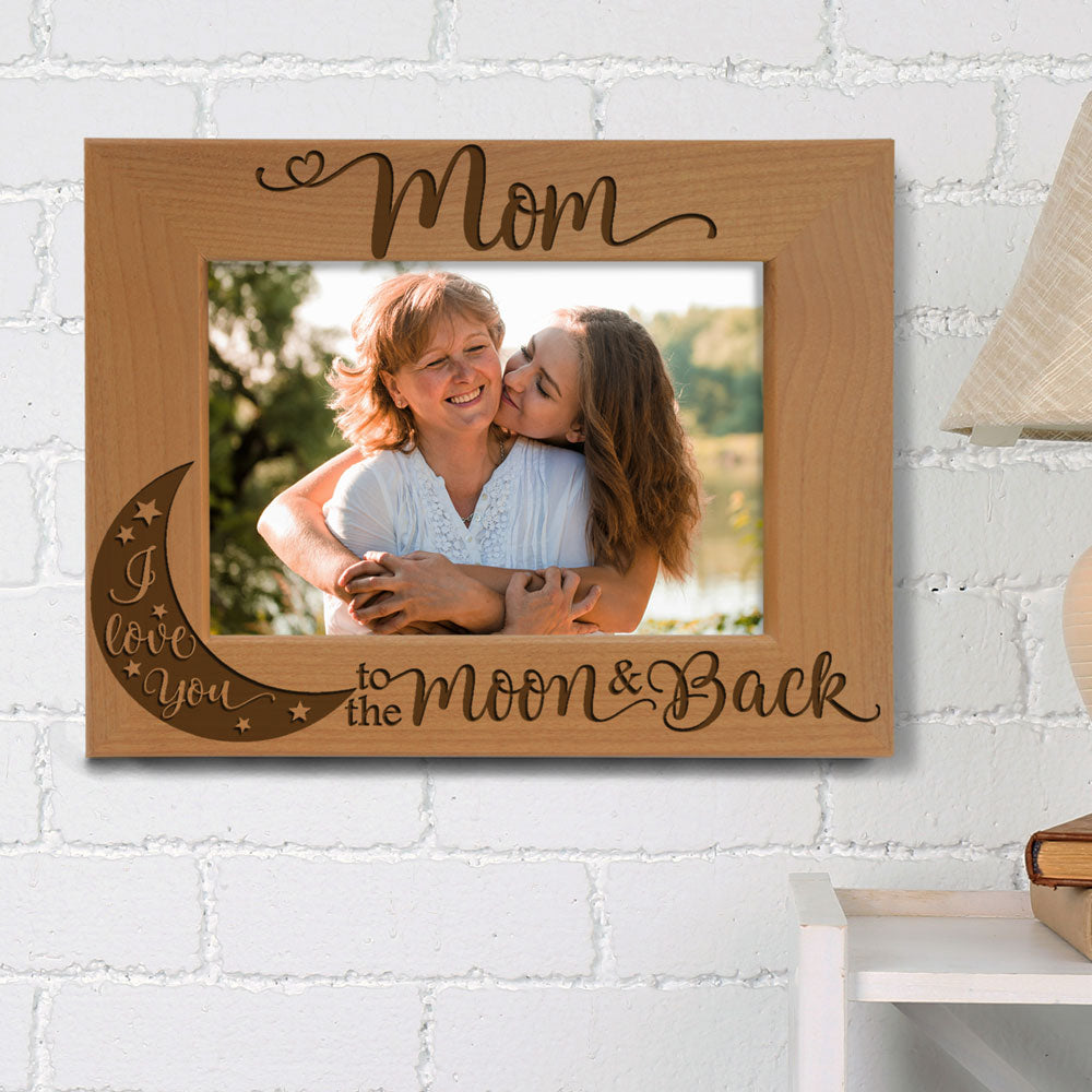 Mom Moon and Back Wood Frame, Mommy Moon and Back Wood Frame
