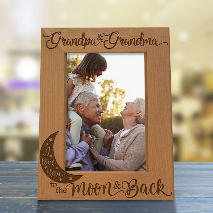 I Love You to the Moon and Back - Grandparents Frame