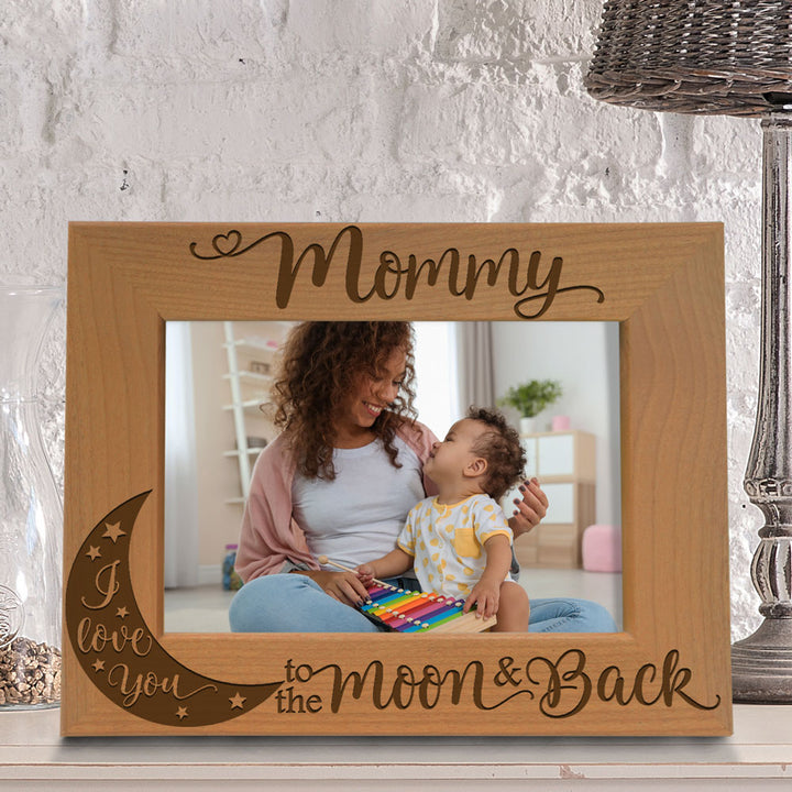 Mom Moon and Back Wood Frame, Mommy Moon and Back Wood Frame