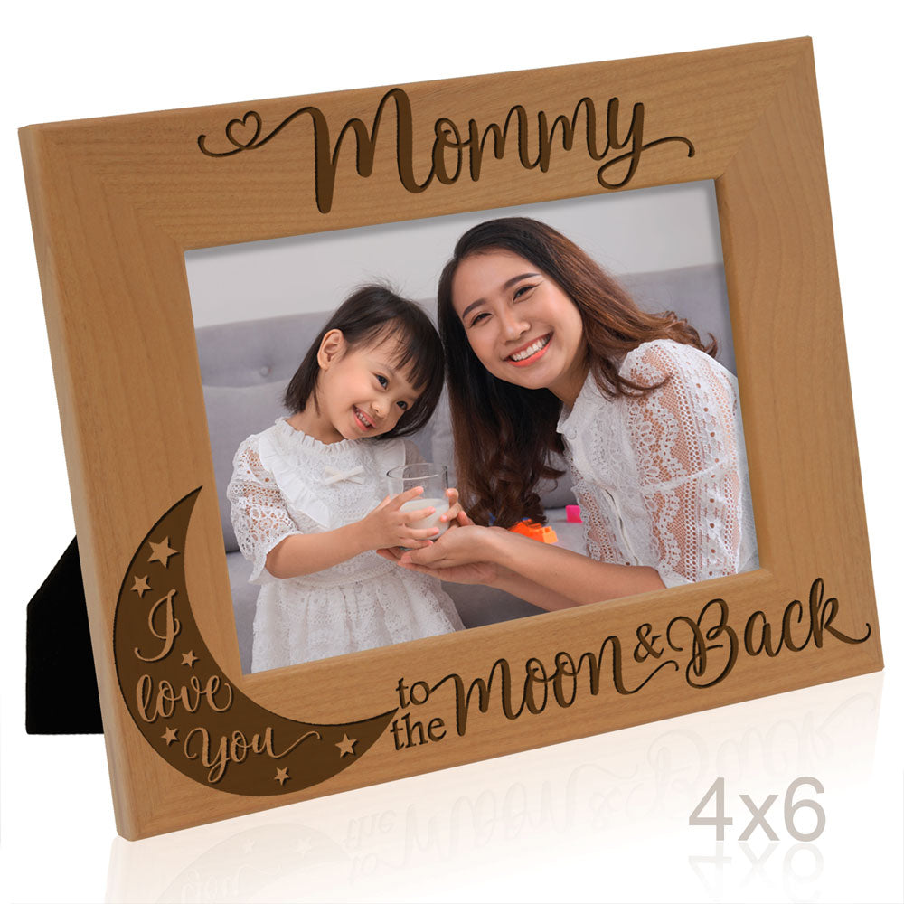 Mom Moon and Back Wood Frame, Mommy Moon and Back Wood Frame