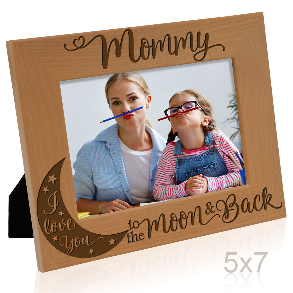 Mom Moon and Back Wood Frame, Mommy Moon and Back Wood Frame