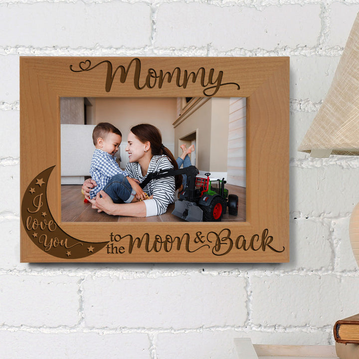 Mom Moon and Back Wood Frame, Mommy Moon and Back Wood Frame