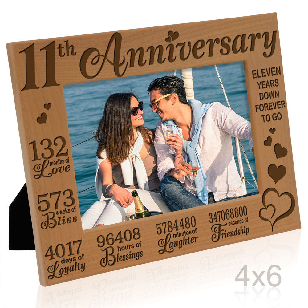 11 Years of Marriage Wood Frame, 11th Anniversary Wood Frame