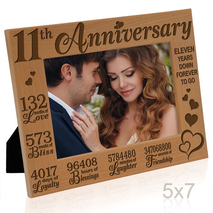 11 Years of Marriage Wood Frame, 11th Anniversary Wood Frame
