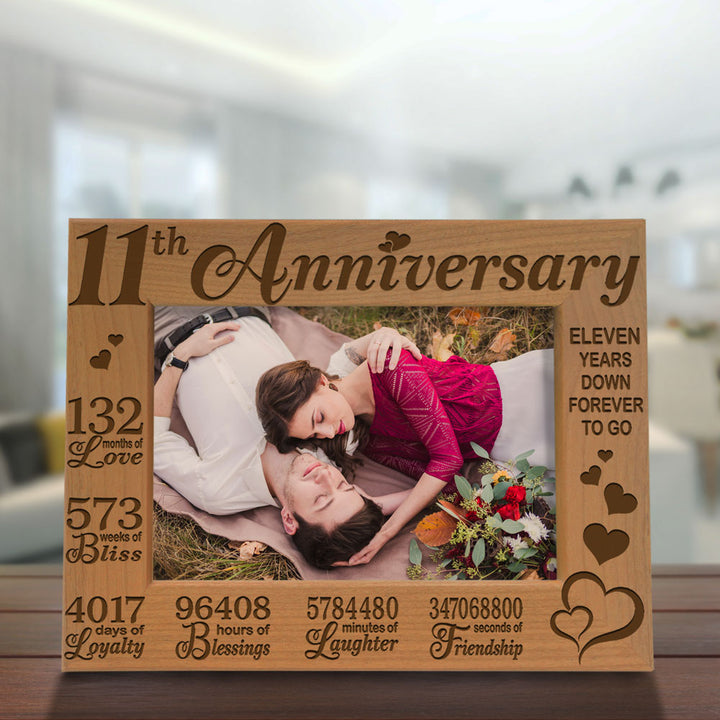 11 Years of Marriage Wood Frame, 11th Anniversary Wood Frame