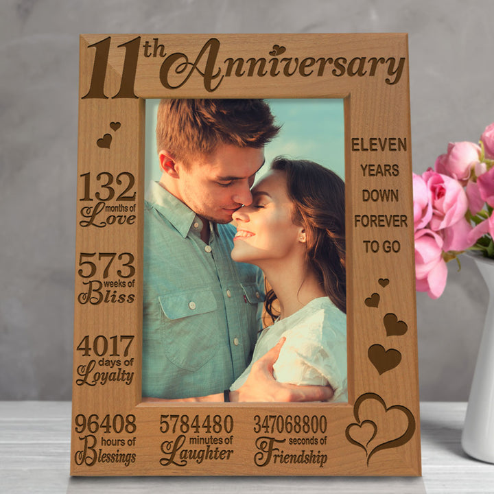 11 Years of Marriage Wood Frame, 11th Anniversary Wood Frame