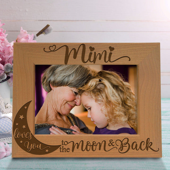 Mimi Moon and Back Wood Frame, I Love You Mimi Wood Frame