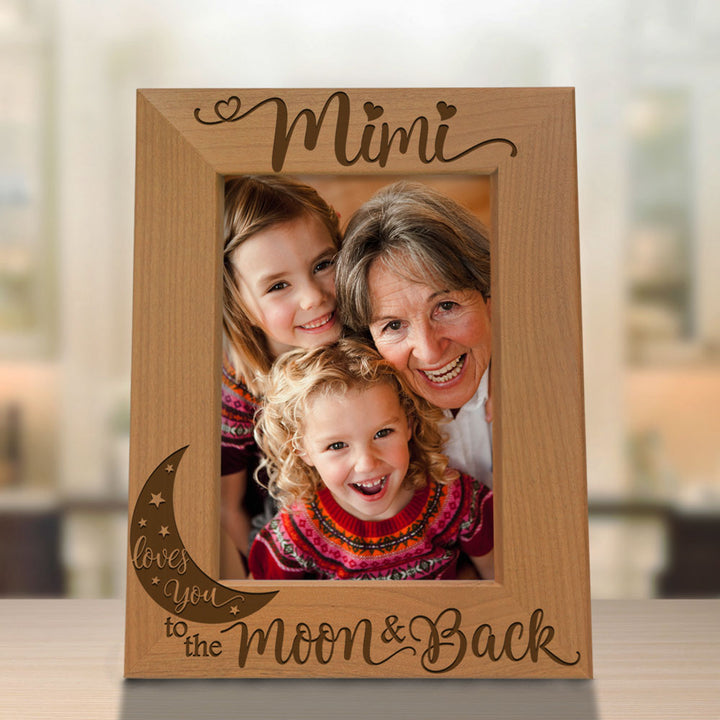 Mimi Moon and Back Wood Frame, I Love You Mimi Wood Frame