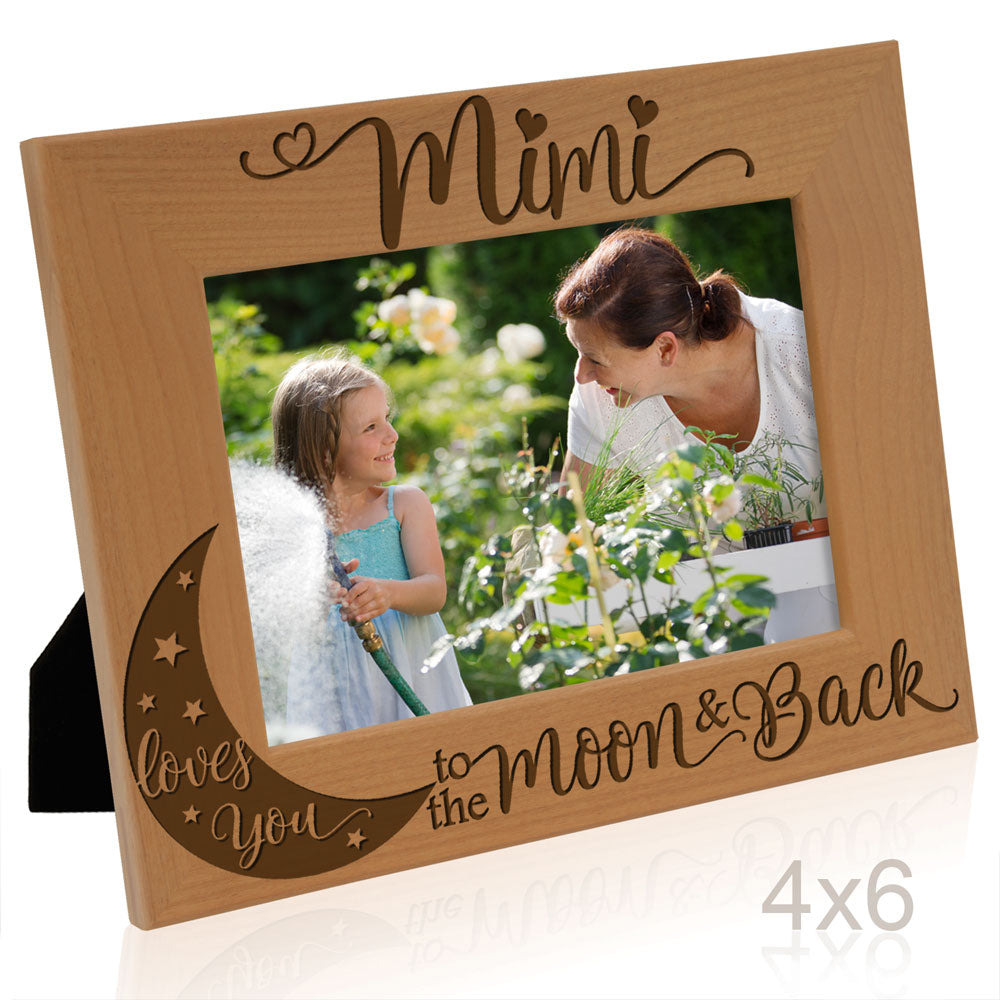 Mimi Moon and Back Wood Frame, I Love You Mimi Wood Frame