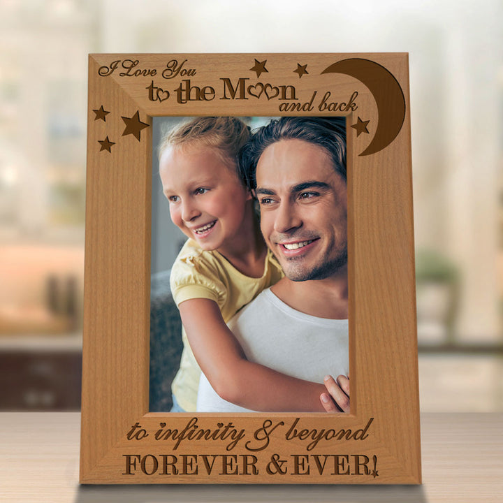 I Love You To The Moon Back Wood Frame