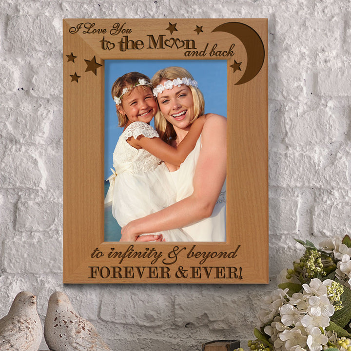 I Love You To The Moon Back Wood Frame