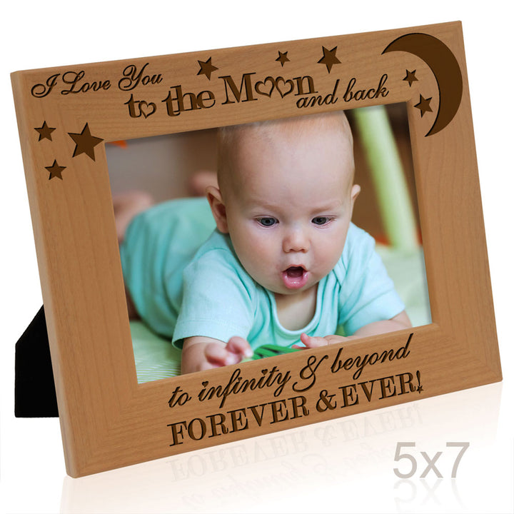 I Love You To The Moon Back Wood Frame