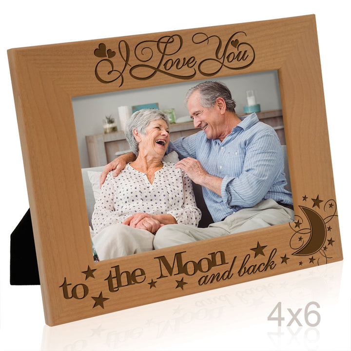 I Love You To The Moon Back Wood Frame