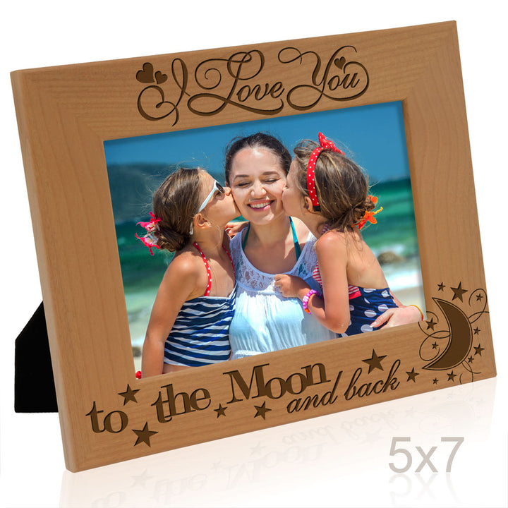 I Love You To The Moon Back Wood Frame