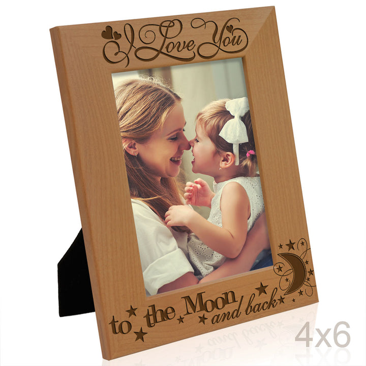 I Love You To The Moon Back Wood Frame